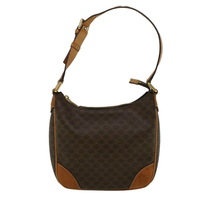 Luxury CELINE Macadam Canvas Shoulder Bag PVC Leather Brown  57306