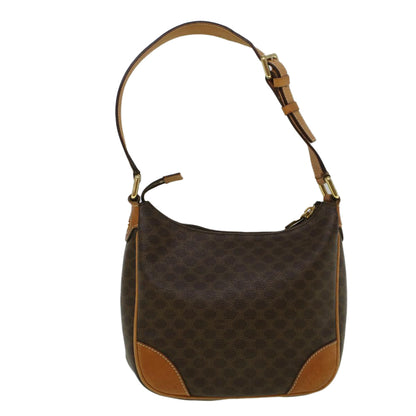 Luxury CELINE Macadam Canvas Shoulder Bag PVC Leather Brown  57306