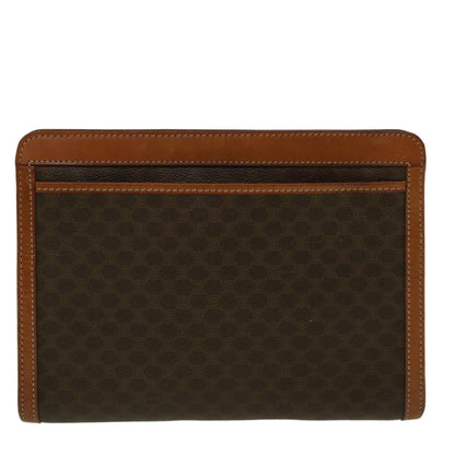 Luxury CELINE Macadam Canvas Clutch Bag PVC Leather Brown  57314