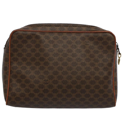 Luxury CELINE Macadam Canvas Clutch Bag PVC Leather Brown  57379