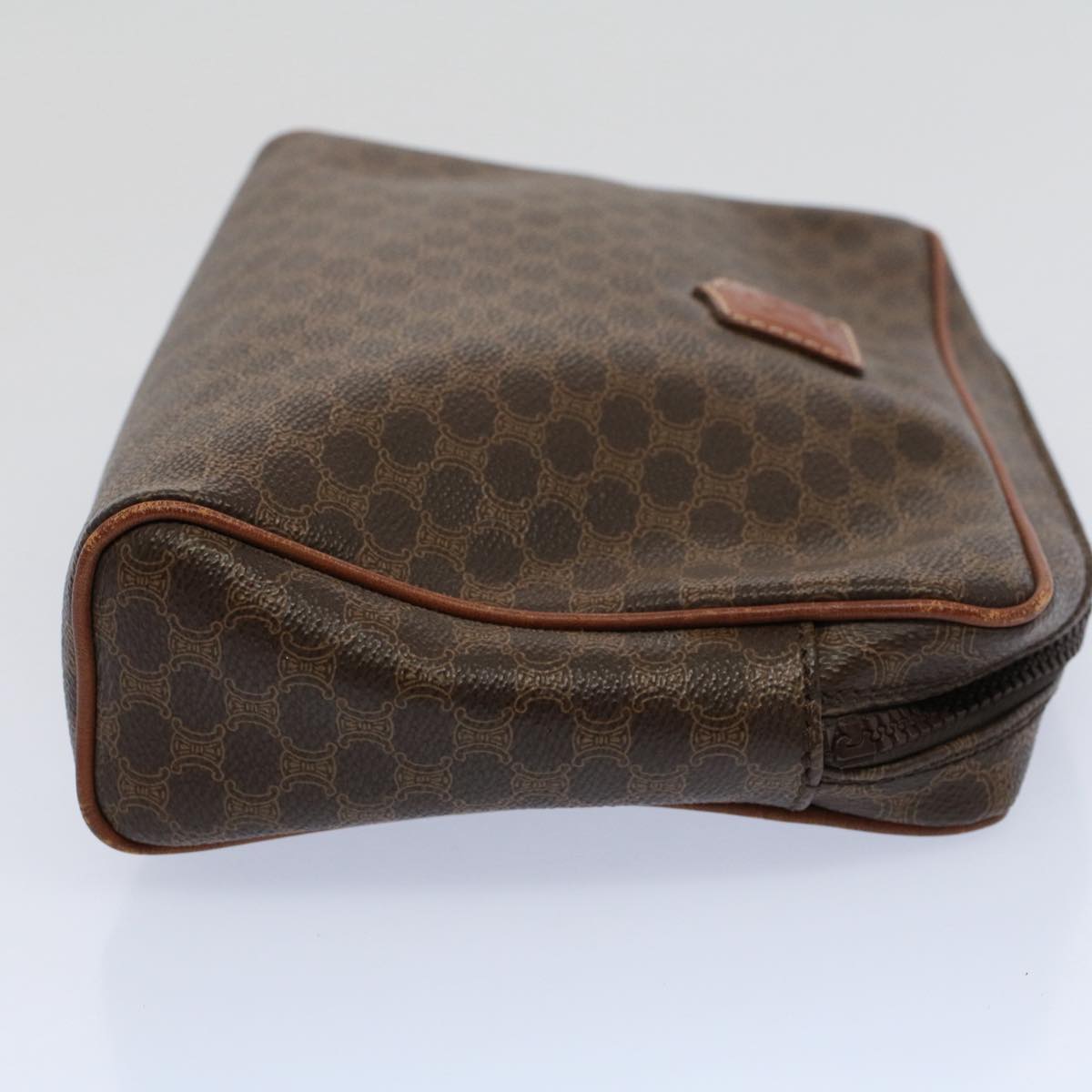 Luxury CELINE Macadam Canvas Clutch Bag PVC Leather Brown  57379