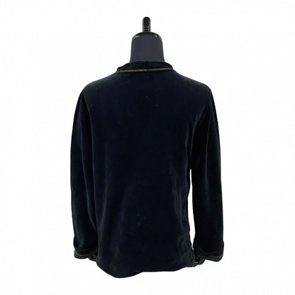 FENDI Cut Velor black FF logo stitch Women 44