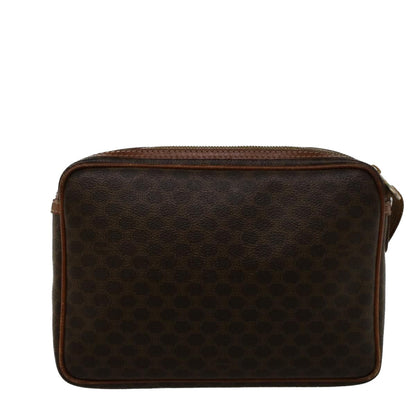 Luxury CELINE Macadam Canvas Clutch Bag PVC Leather Brown  57637