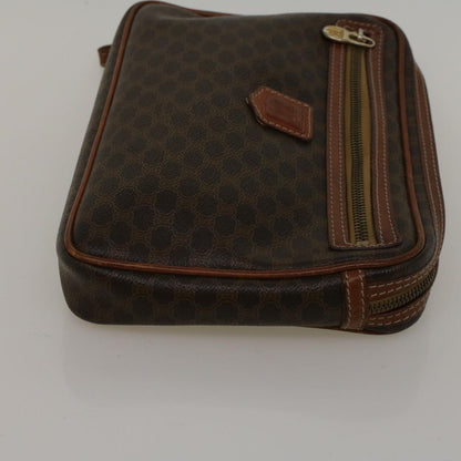 Luxury CELINE Macadam Canvas Clutch Bag PVC Leather Brown  57637