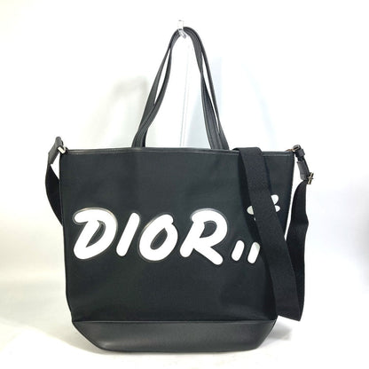 DIOR HOMME Tote Bag Nylon / leather black KAWS collaboration Japan limited Crossbody BEE bee logo mens