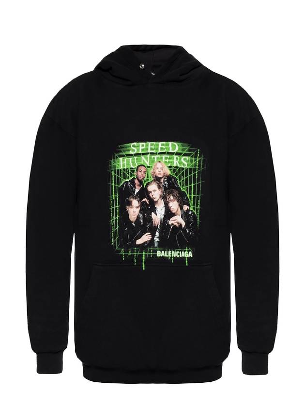 Luxury Balenciaga Trending 2025 Speed Hunter Print Hoodie Black