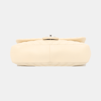 Chanel Classic Flap Medium Chevron Beige Quilted Lambskin Leather, 2015