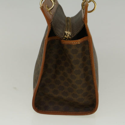 Luxury CELINE Macadam Canvas Hand Bag PVC Leather Brown  57855
