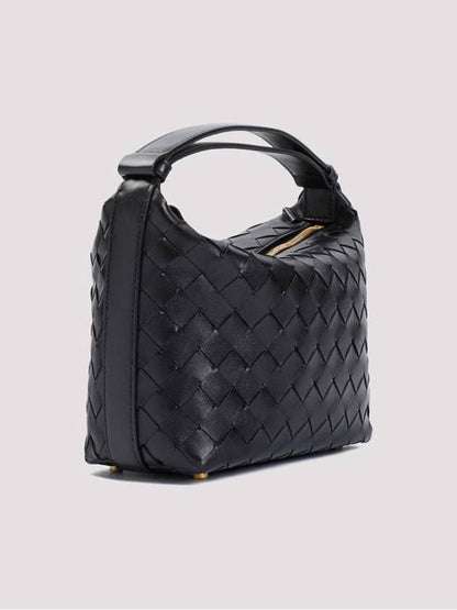 Luxury Bottega Veneta Intrecciato Small Leather Shoulder Bag Black