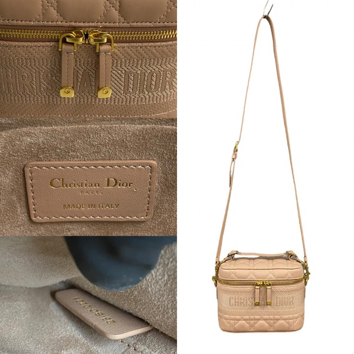 Dior Shoulder Bag leather beige Travel Small Vanity