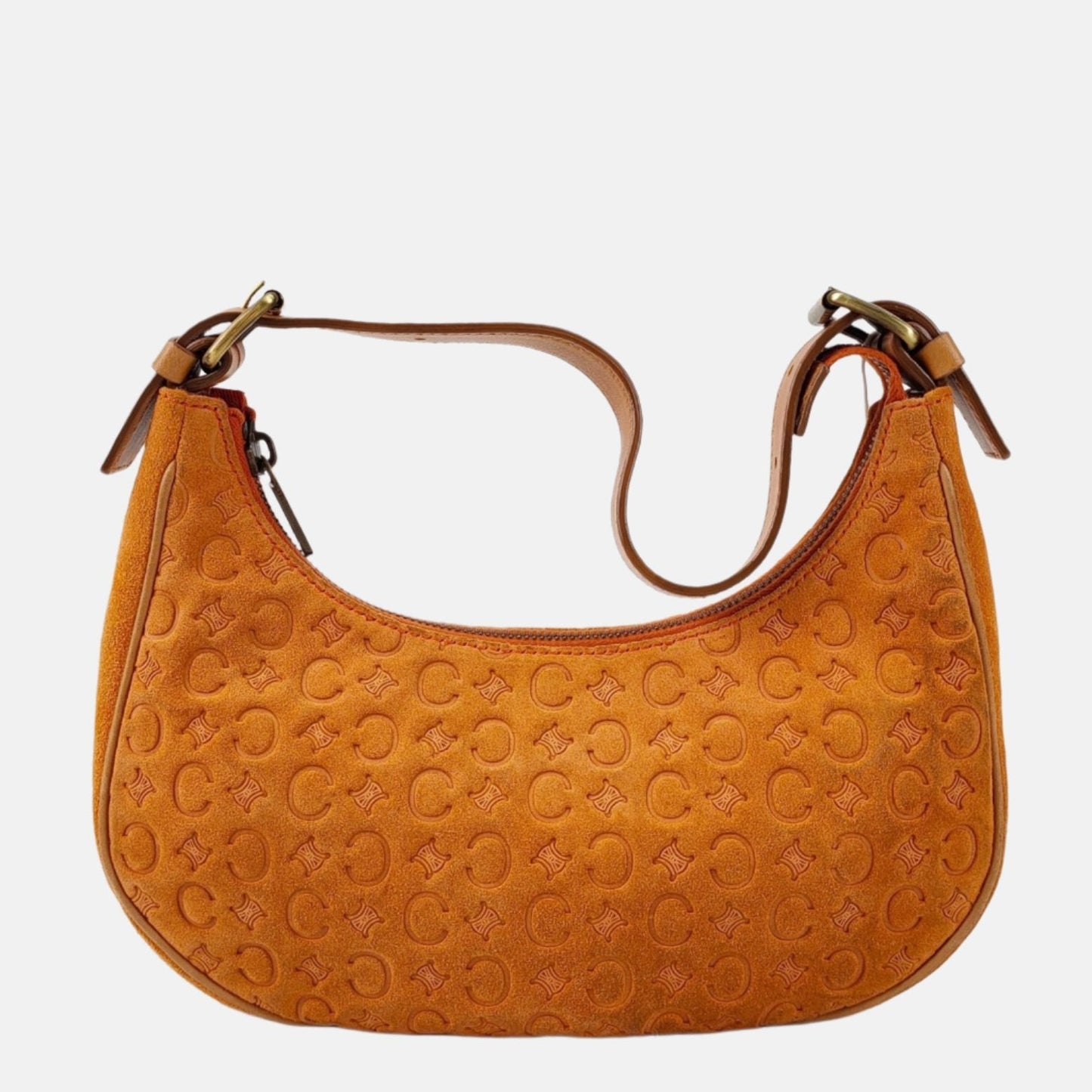Celine Ava Hobo Pumpkin Camel Suede Leather Shoulder Bag