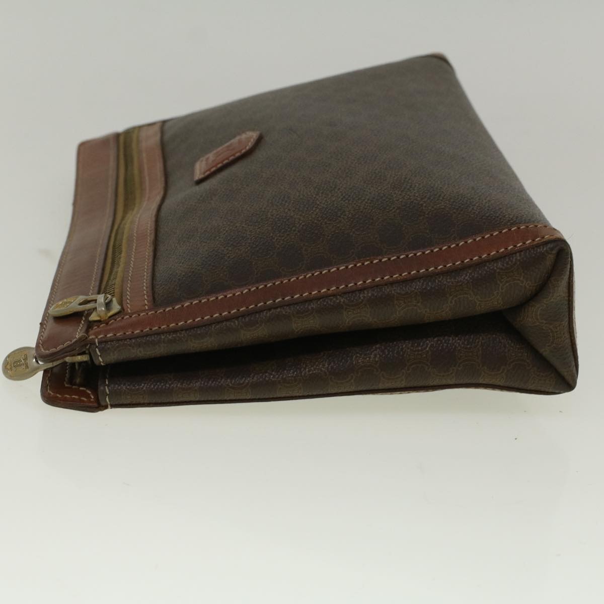 Luxury CELINE Macadam Canvas Clutch Bag PVC Leather Brown  58407