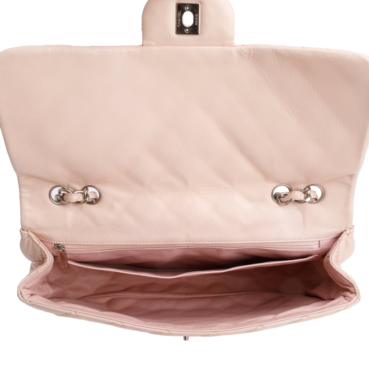 Chanel Pink Quilted Lambskin Leather Classic Jumbo Single Flap Bag