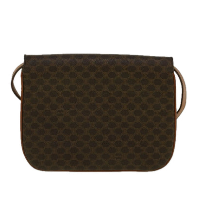 Luxury CELINE Macadam Canvas Shoulder Bag PVC Leather Brown  58671