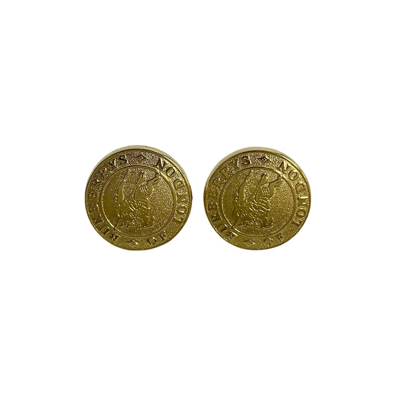 BURBERRY Earring Gold Plated gold Shadow Horse Button Motif Women