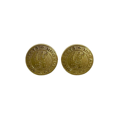 BURBERRY Earring Gold Plated gold Shadow Horse Button Motif Women
