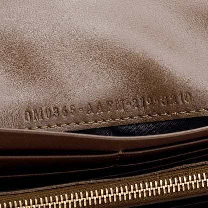 Fendi Brown FF Zucca Embossed Leather Continental Wallet on Chain