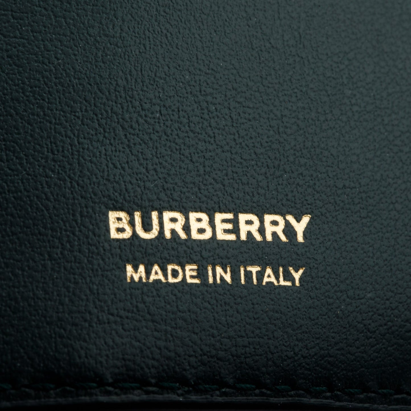 Burberry Green Croc-Embossed Leather TB Compact Wallet