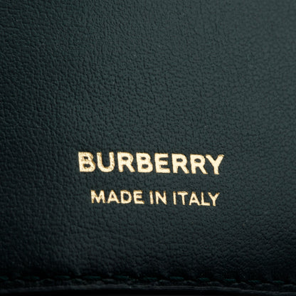 Burberry Green Croc-Embossed Leather TB Compact Wallet