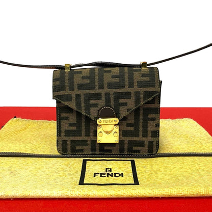 FENDI Shoulder Bag canvas black