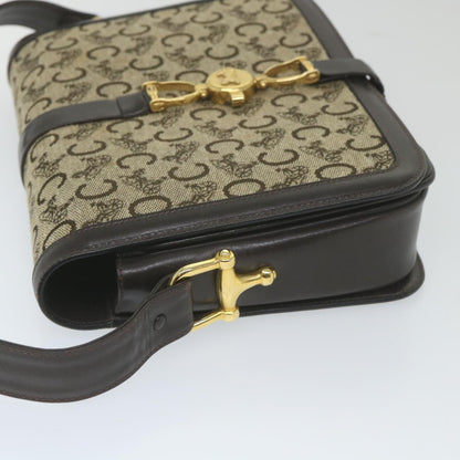 Luxury CELINE C Macadam Canvas Shoulder Bag Beige  58911
