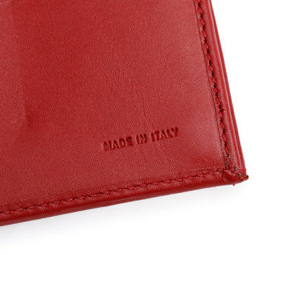 Fendi Red Leather Trim FF Zucca Canvas Continental Wallet