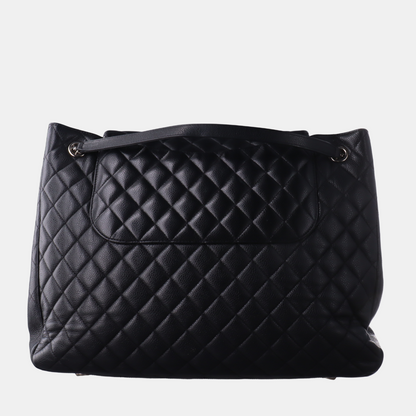 Chanel 2014 Paris-Edinburgh Flap Tote Bag Black Caviar Leather