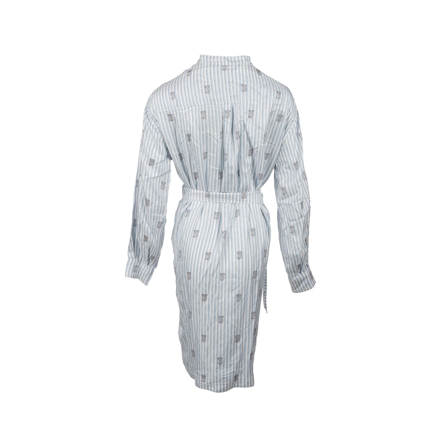 Burberry Size UK8 Logo Shirt Dress Silk Pale Blue