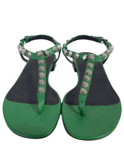 Luxury Balenciaga Trending 2025 Stud Strap Sandals Green