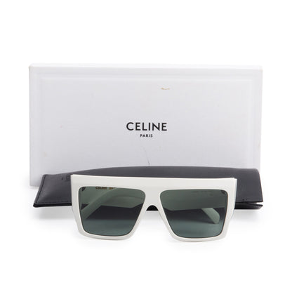 Celine CL400921 White Acetate Oversize Square Sunglasses