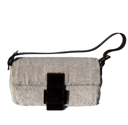 FENDI Baguette White beads