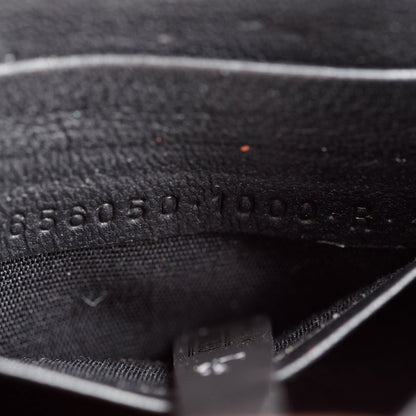 Balenciaga Black Smooth Leather Hourglass Wallet on Chain