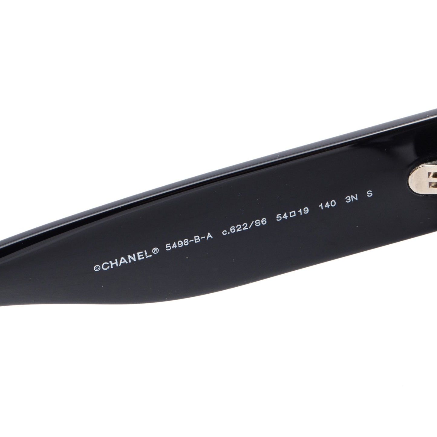 Chanel 5498-B-A Black Acetate Strass CC Logo Round Sunglasses