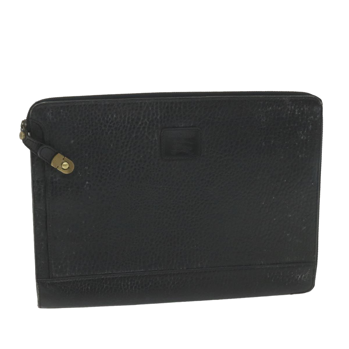 Luxury BurberrySs Briefcase Leather Black Auth 59094