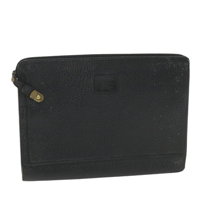 Luxury BurberrySs Briefcase Leather Black Auth 59094
