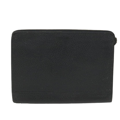 Luxury BurberrySs Briefcase Leather Black Auth 59094