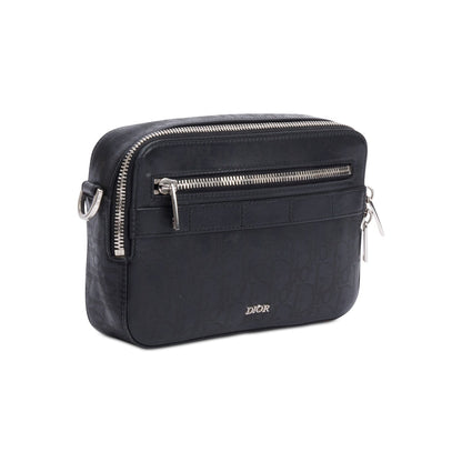Christian Dior 2021 Black Oblique Galaxy Leather Safari Messenger Bag