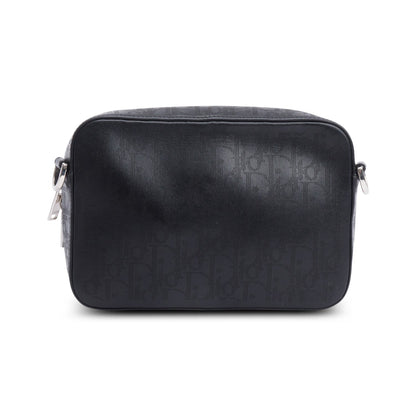 Christian Dior 2021 Black Oblique Galaxy Leather Safari Messenger Bag