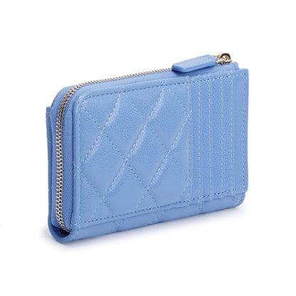 Chanel 2024 Blue Quilted Caviar Leather Classic Zipped Card Holder