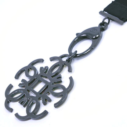 CHANEL Necklace Rhinestone black strap Women