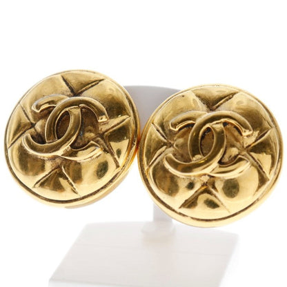 CHANEL Earring Plated Gold gold vintage Matrasse COCO Mark Women