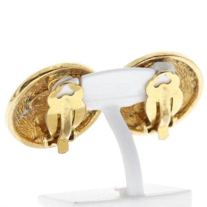 CHANEL Earring Plated Gold gold vintage Matrasse COCO Mark Women