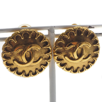 CHANEL Earring Plated Gold gold vintage COCO Mark Women