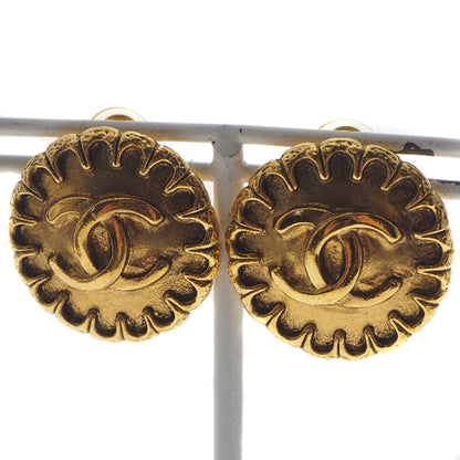 CHANEL Earring Plated Gold gold vintage COCO Mark Women