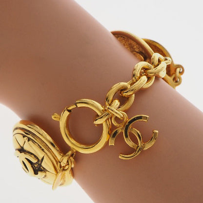 CHANEL bracelet Plated Gold gold vintage Matrasse COCO Mark Women