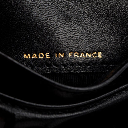 Chanel Black Lambskin Leather 2.55 French Compact Wallet