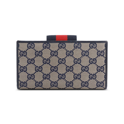 Balenciaga Grey GG Canvas Web Continental Wallet