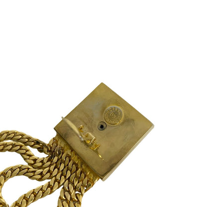 CELINE Earring Gold Plated gold logo ring Metal motif Ring Earring Women
