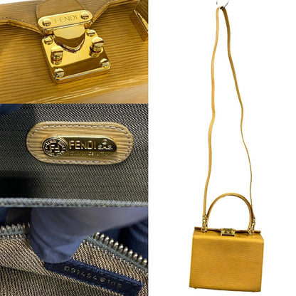 FENDI Shoulder Bag Epi Leather beige