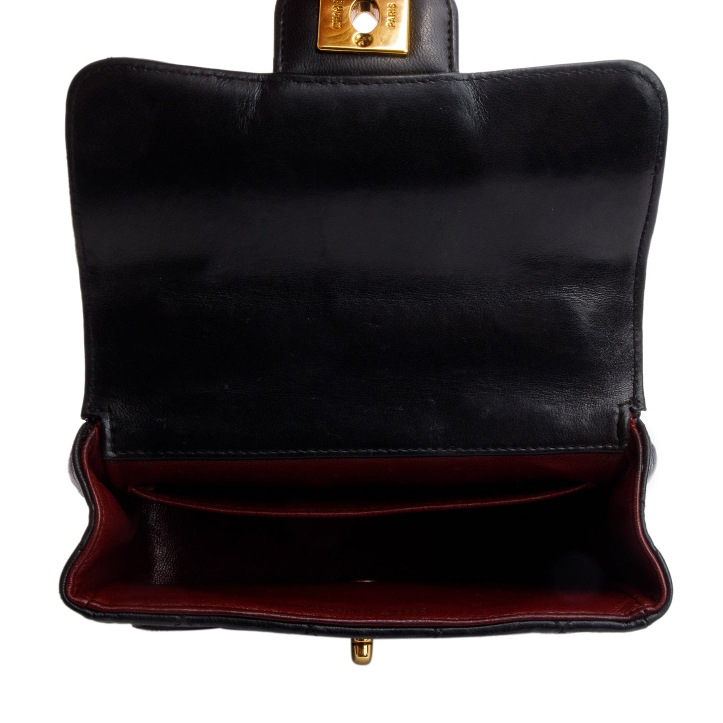 Chanel Vintage Black Quilted Lambskin Leather Mini Kelly Flap Handle Bag